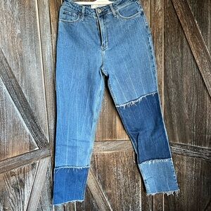 Hollister Women's Two-Tone Blue Straight Leg Jeans